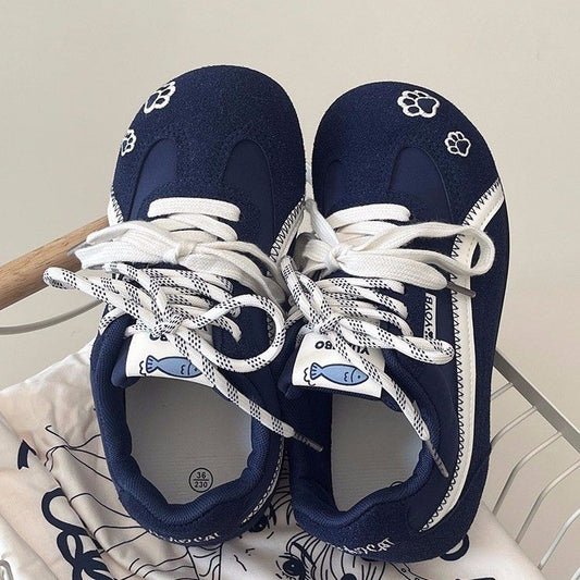 2025Autumn rubber sneakers low-top(Upper Height Less10cm)Lace-up Women