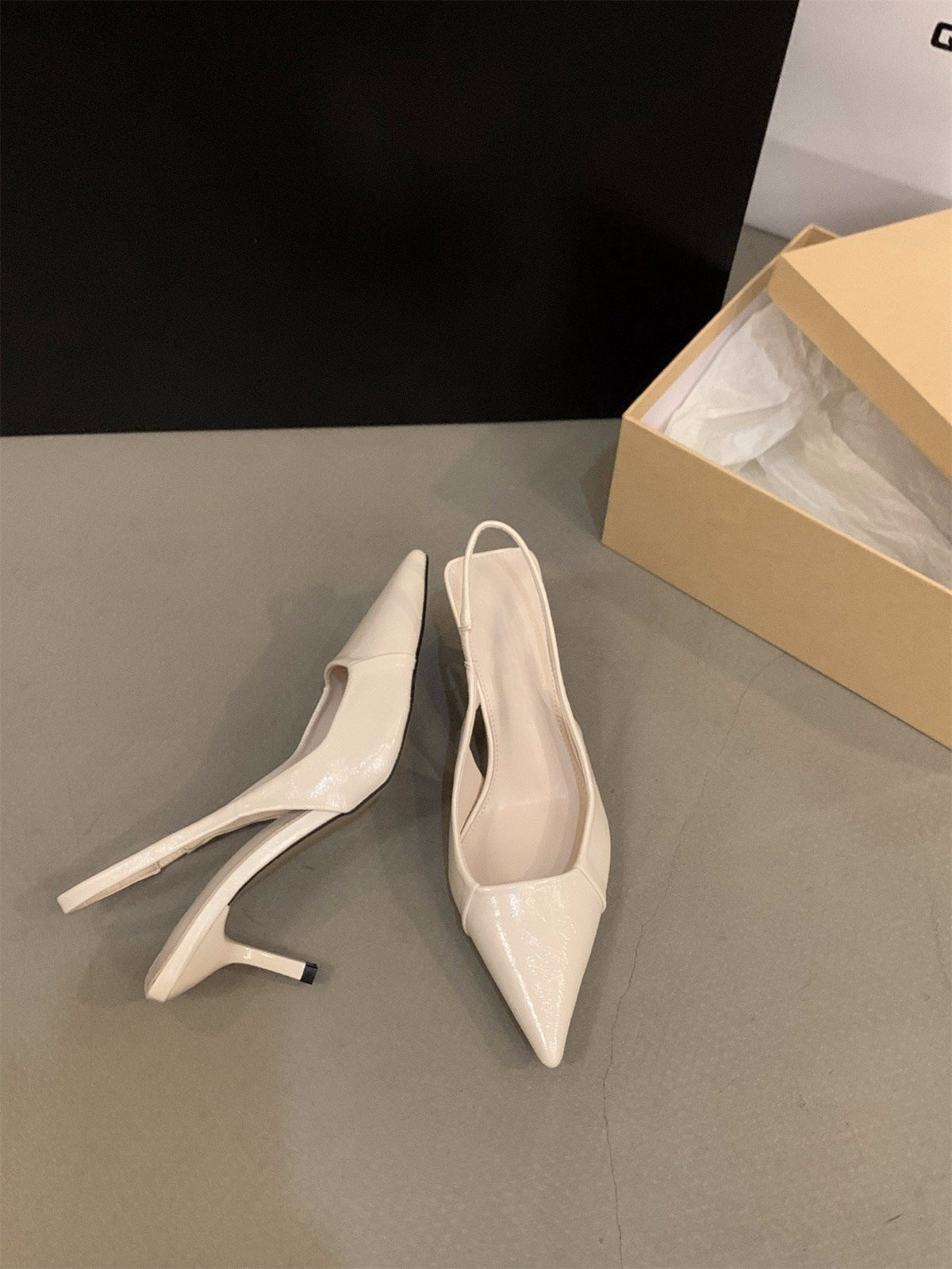 Niche French Style Black High Heels Closed-Toe Sandals Fairy Shoes2025New spring and summer elegant pink single shoes