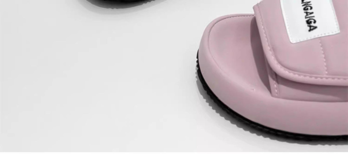 Low Heel Platform Sole(Less3cm)PU Rubber Slippers
