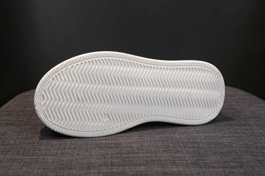 Rubber Closed-Toe Mid-Heel Slippers(3-5cm)Muffin Bottom PU