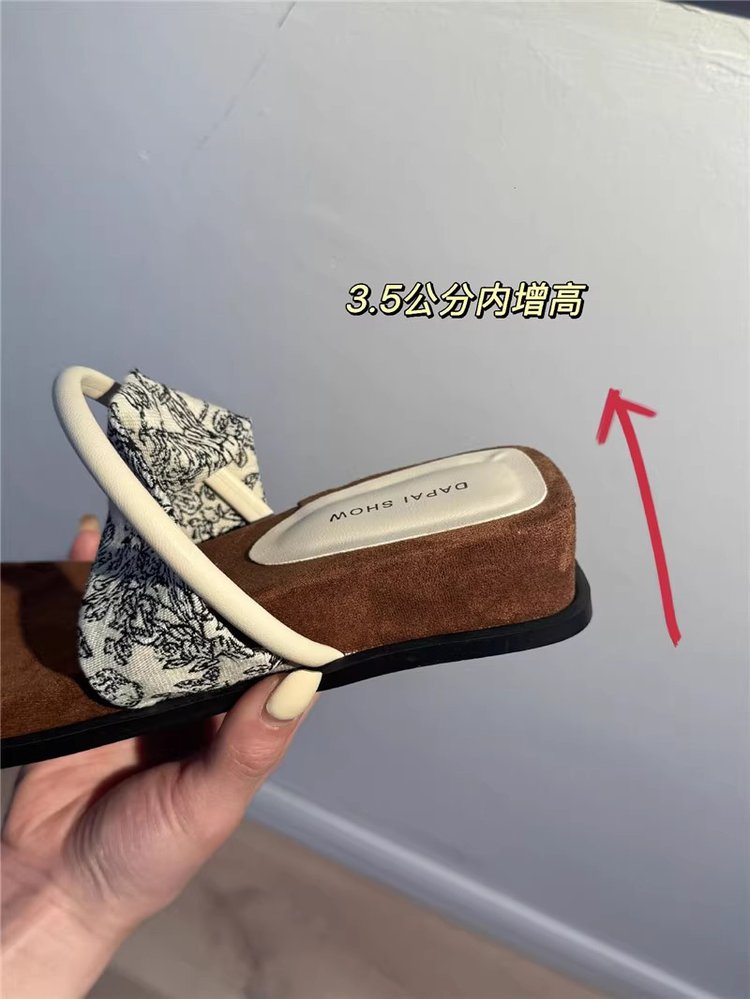 PUT Wedge Rubber Slippers Mid Heel