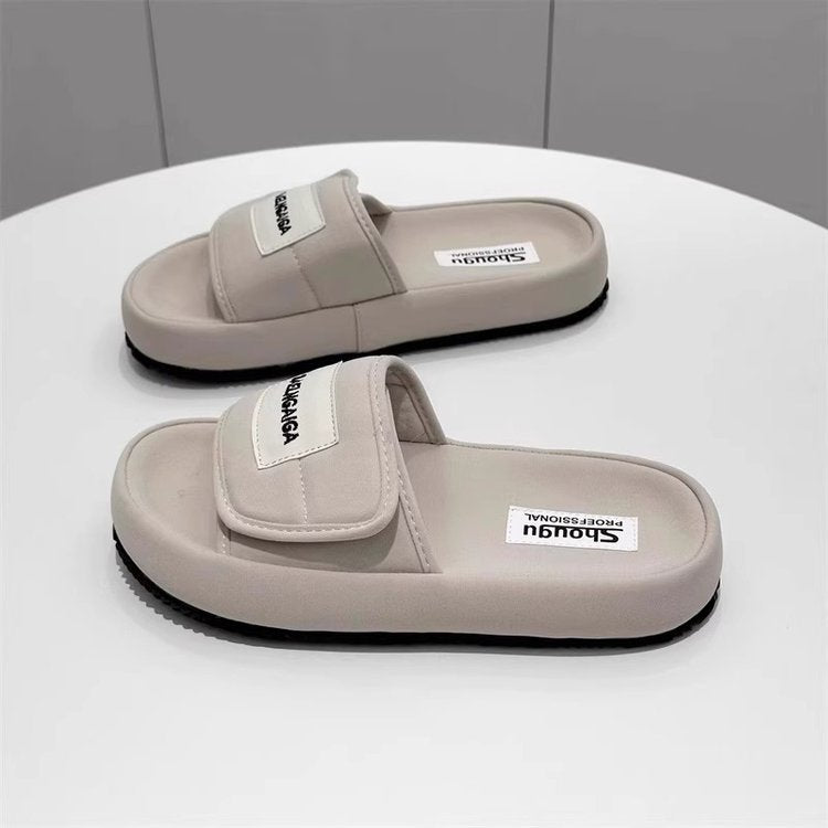 Low Heel Platform Sole(Less3cm)PU Rubber Slippers