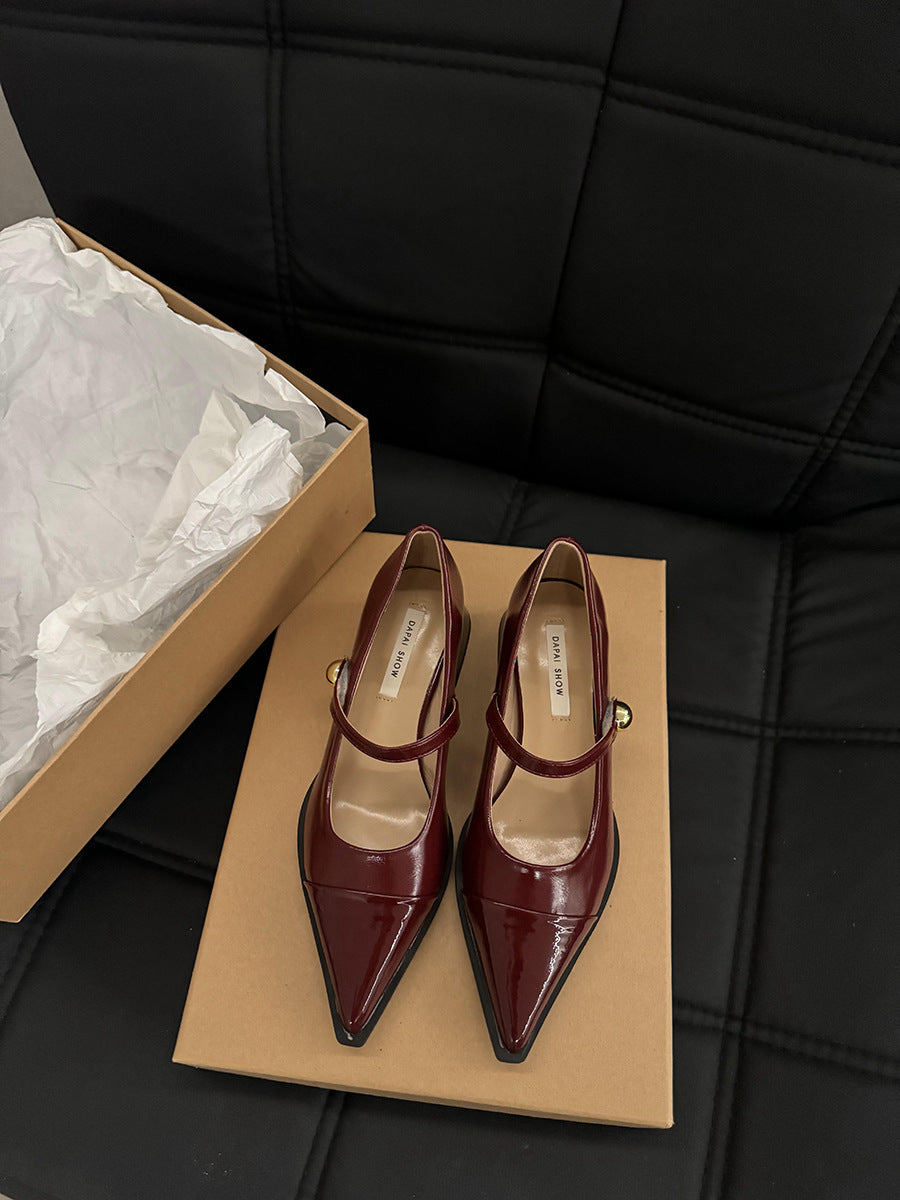 Chunky Heel Retro Style Mary Jane Shoes High Heels Women's Shoes Black Shoes Autumn Winter Korean Version High-End Single Shoes Small Leather Shoes