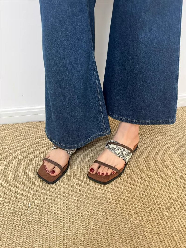 PUT Wedge Rubber Slippers Mid Heel