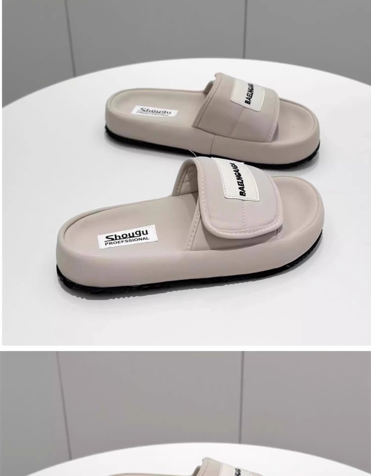 Low Heel Platform Sole(Less3cm)PU Rubber Slippers