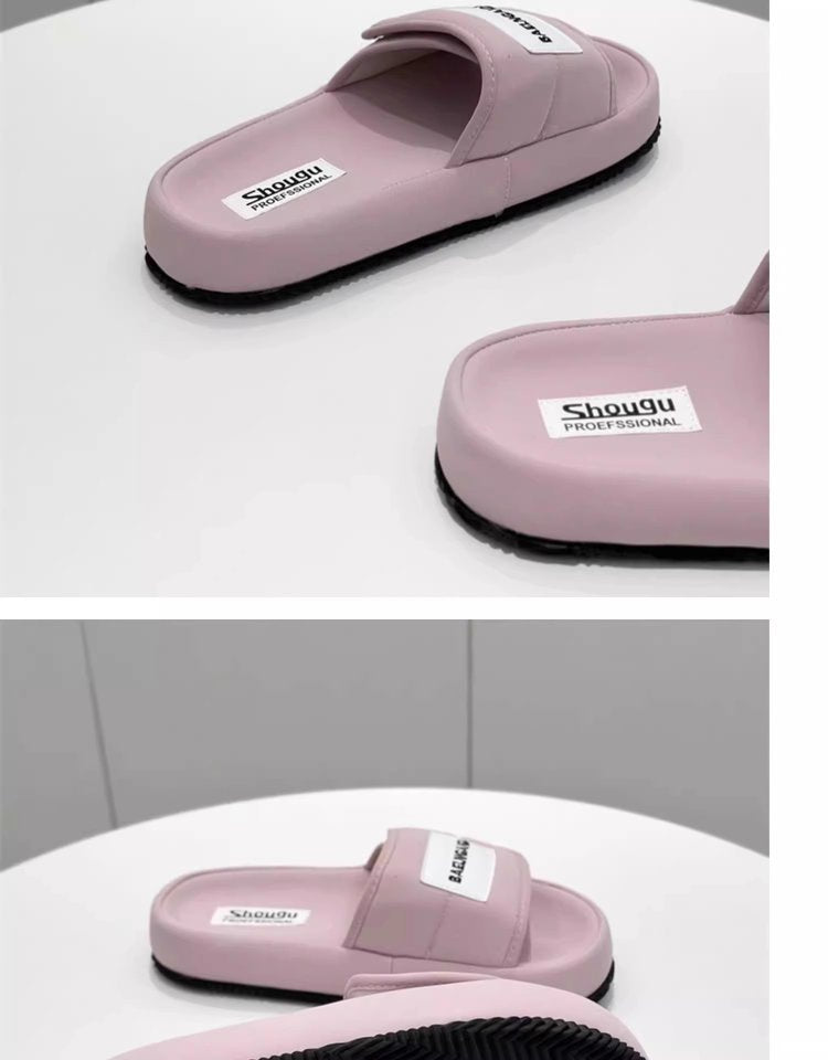 Low Heel Platform Sole(Less3cm)PU Rubber Slippers