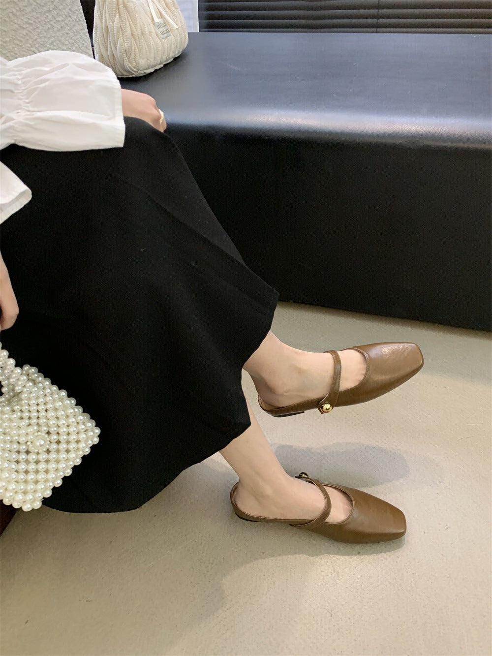 Flat Closed-Toe Half Slippers for Women Soft Sole2025French-style Sandals for Outdoor Wear, Super Popular Evening Breeze Niche Single Shoes