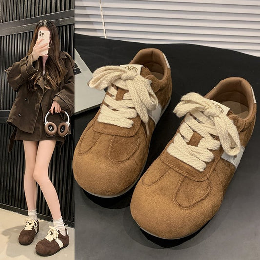 2025Autumn women's rubber sneakers with laces, low-top(Upper Height Less10cm)