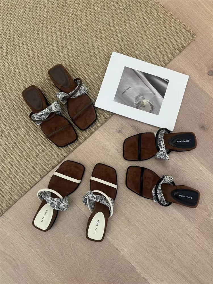 PUT Wedge Rubber Slippers Mid Heel
