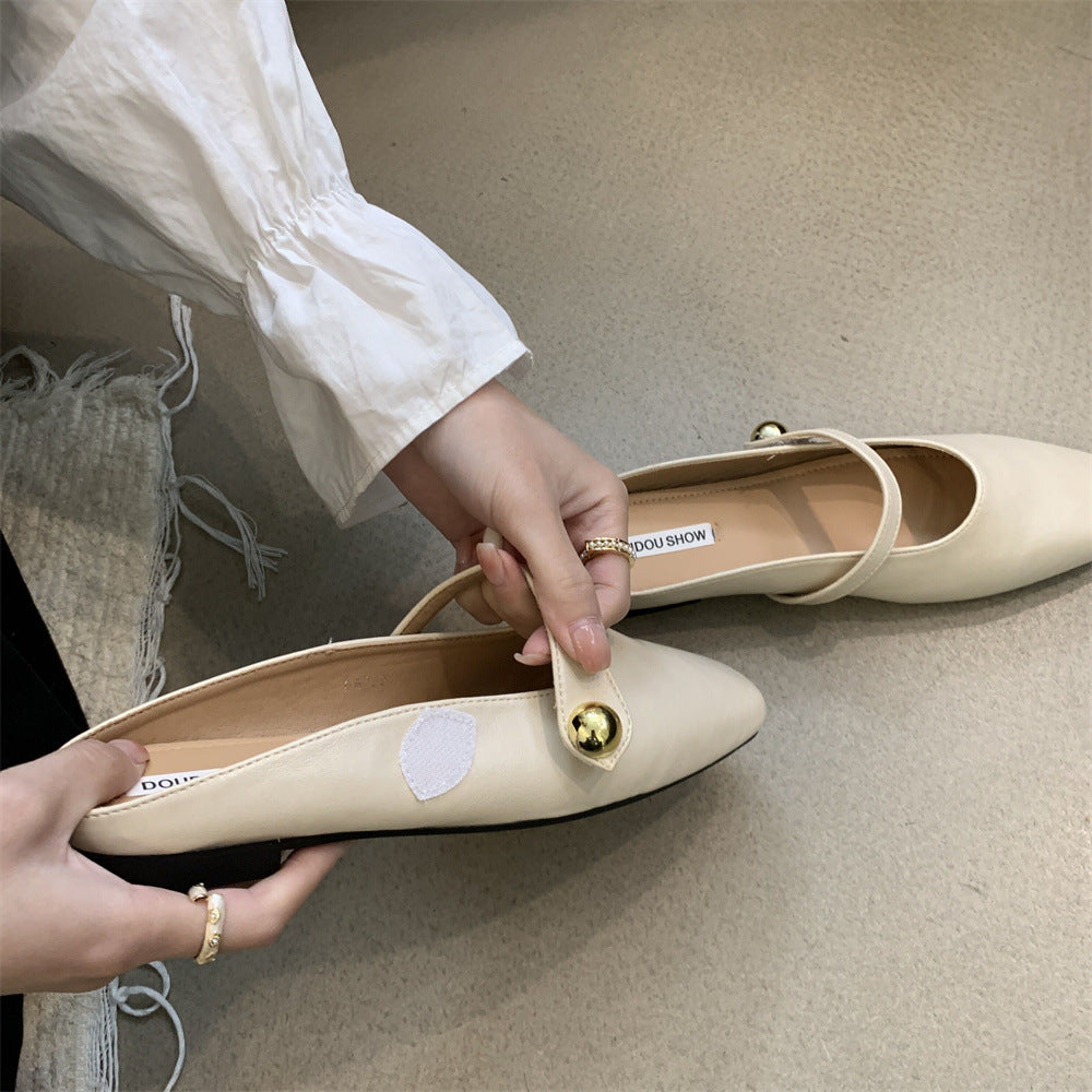 Flat Closed-Toe Half Slippers for Women Soft Sole2025French-style Sandals for Outdoor Wear, Super Popular Evening Breeze Niche Single Shoes