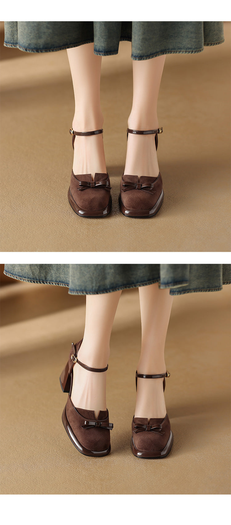 French Retro Elegant Mature Hollow Toe Sandals2024New Year's New Versatile Simple Thick Heel Buckle High Heels