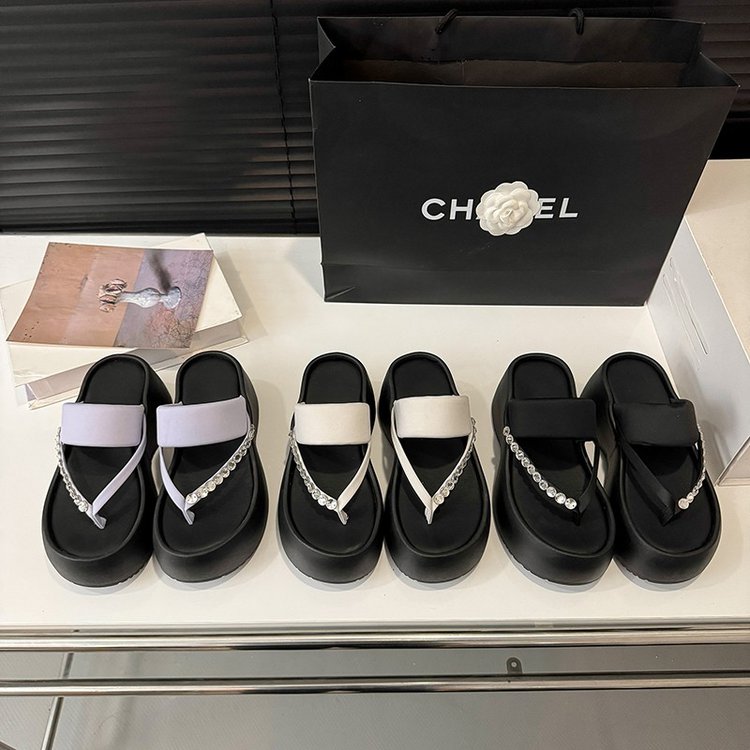 PU Platform High Heels(6-8cm)Rubber Slippers