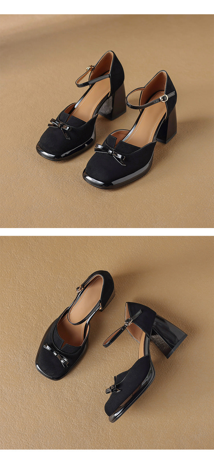 French Retro Elegant Mature Hollow Toe Sandals2024New Year's New Versatile Simple Thick Heel Buckle High Heels
