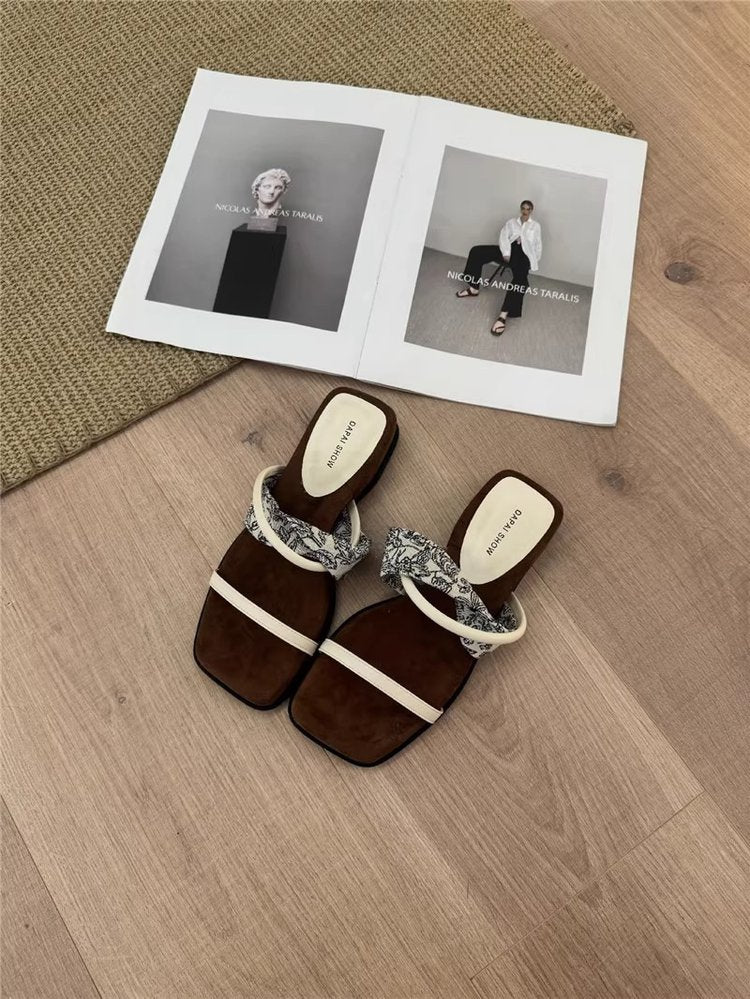 PUT Wedge Rubber Slippers Mid Heel