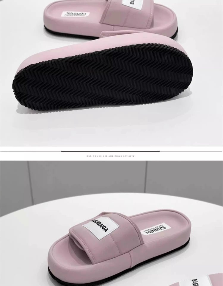 Low Heel Platform Sole(Less3cm)PU Rubber Slippers