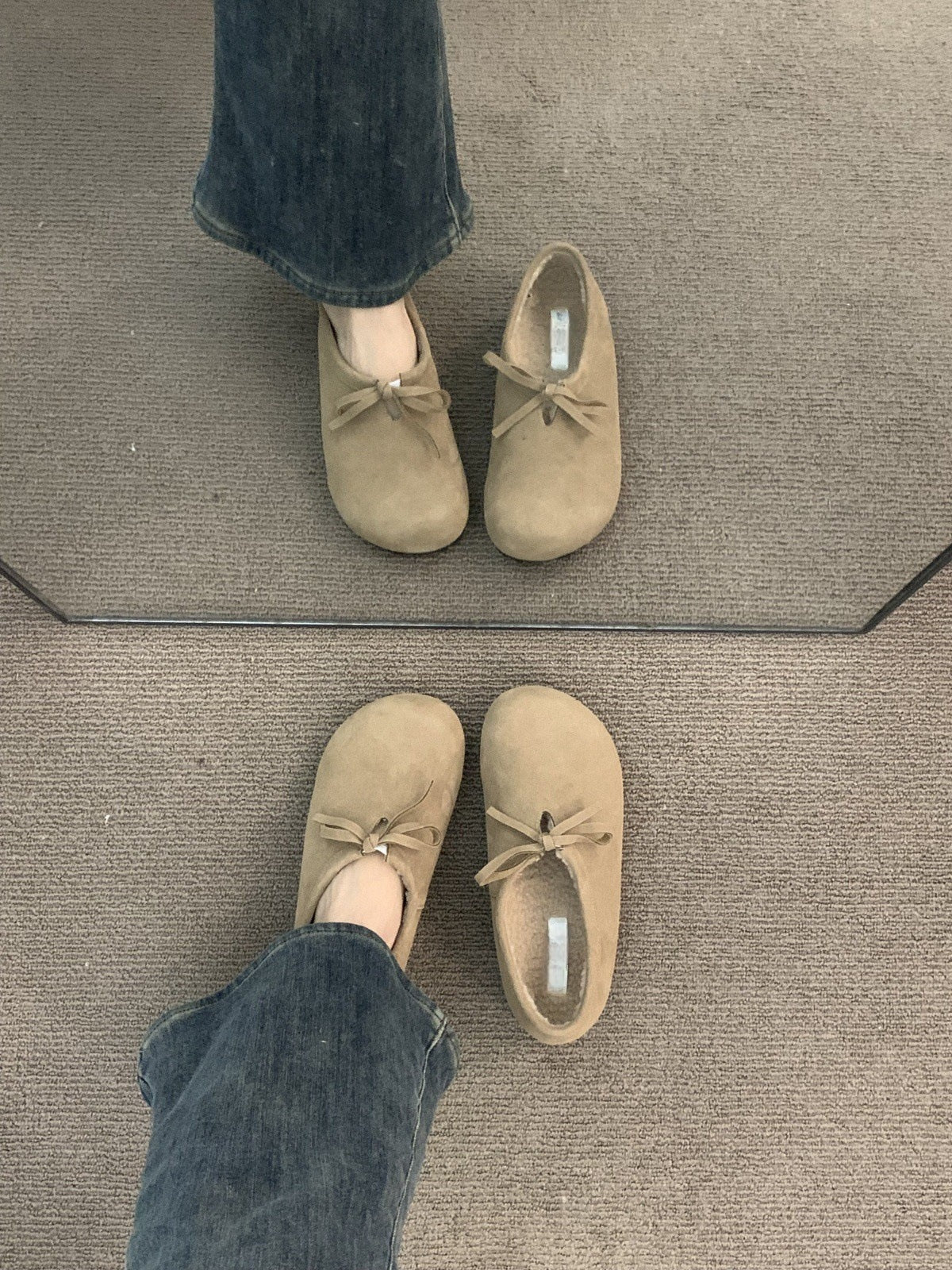 Late Night Breeze Height Increasing Thick Sole Leopard Print Fleece Lined Birkenstock Shoes for Outdoor Wear Autumn Winter Slip-On Ugly Cute Deep Mouth Beanie Cotton Shoes