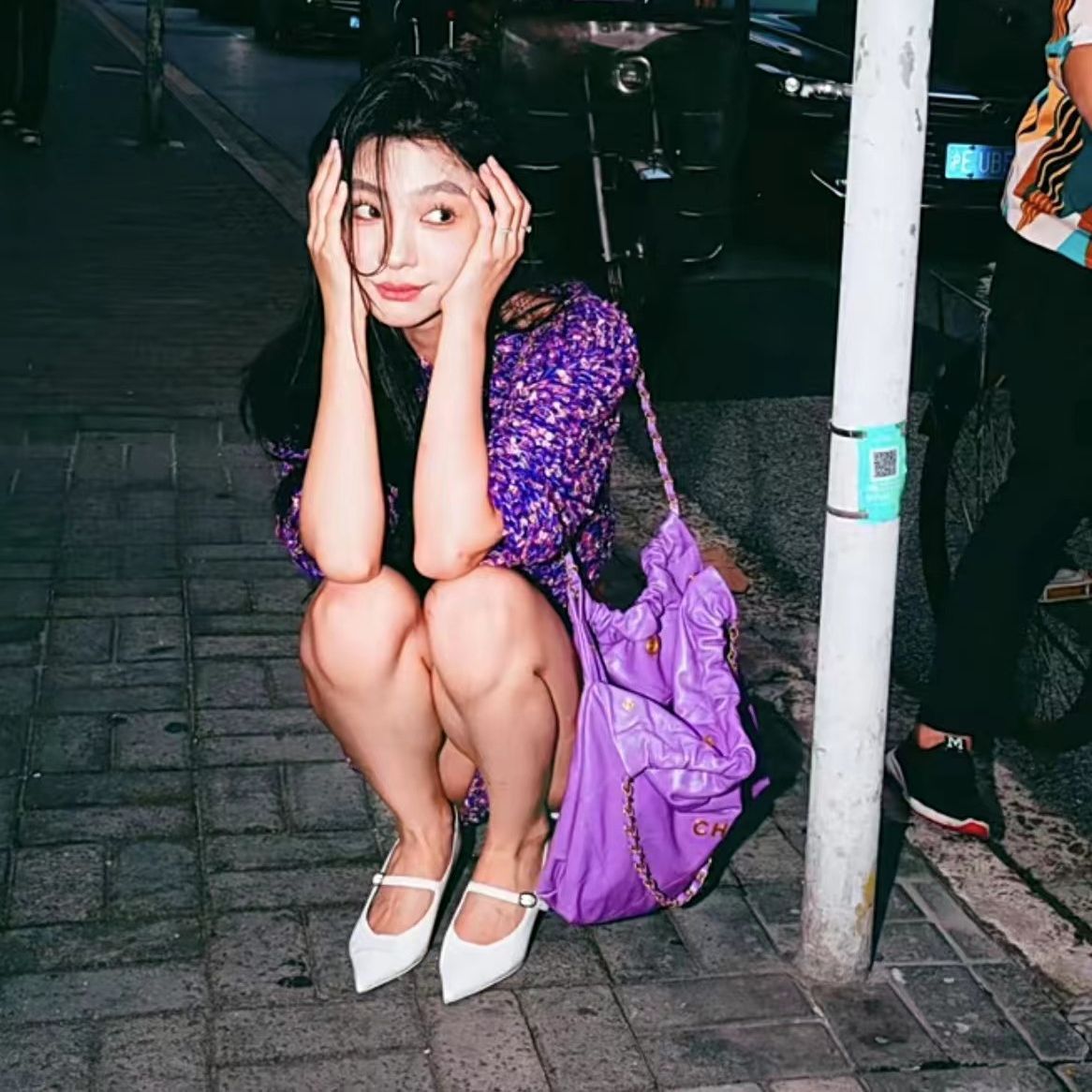 Yi Mengling Same Style2023Shoe Fairy Shoes to Match Dress Rich Lady Shoes Wedge White Single Shoes Pointed Toe Maggie Jane
