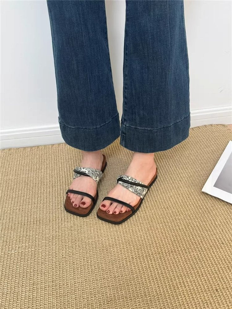 PUT Wedge Rubber Slippers Mid Heel