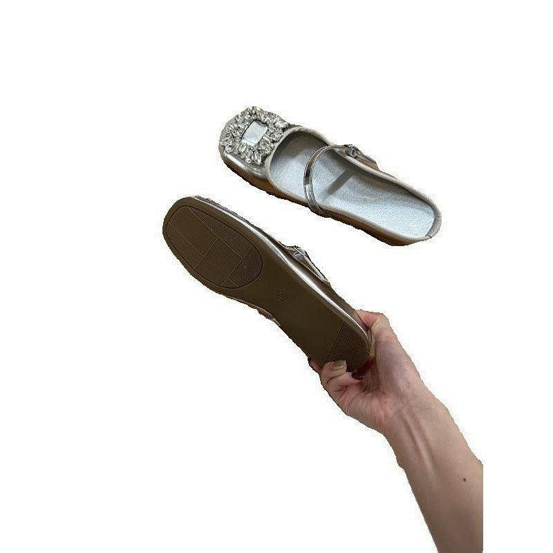 Chanel Style silver Bowknot Thick-Soled Half Slippers for Women, Outdoor Wear, Height-Increasing Summer Sandals, Paired with Dresses, Platform Sandals