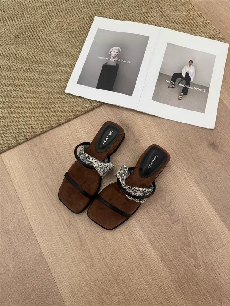 PUT Wedge Rubber Slippers Mid Heel