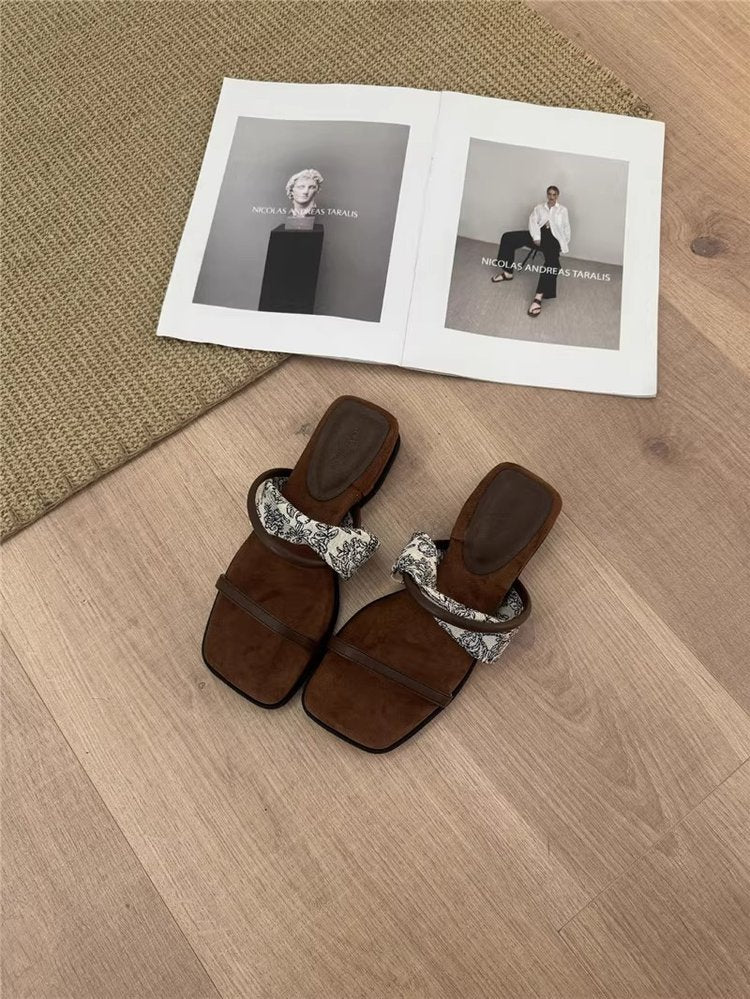 PUT Wedge Rubber Slippers Mid Heel