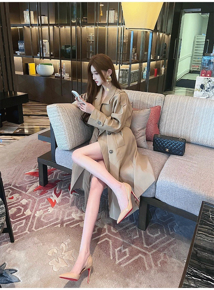 Nude High Heels Women2024Autumn New Red Sole Side Hollow Pointed Toe Sexy Versatile Professional Stiletto Heels