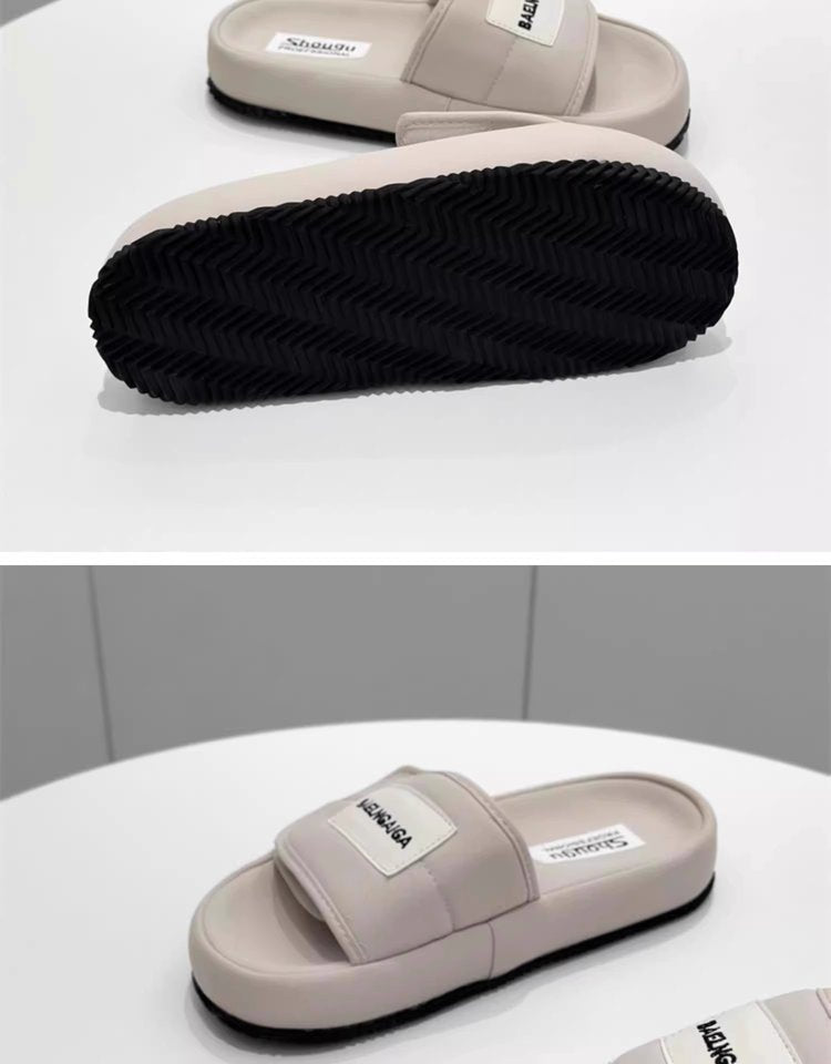 Low Heel Platform Sole(Less3cm)PU Rubber Slippers