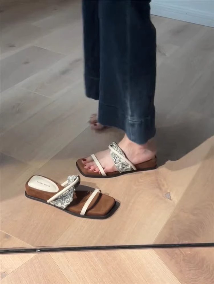 PUT Wedge Rubber Slippers Mid Heel