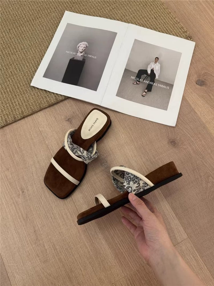 PUT Wedge Rubber Slippers Mid Heel