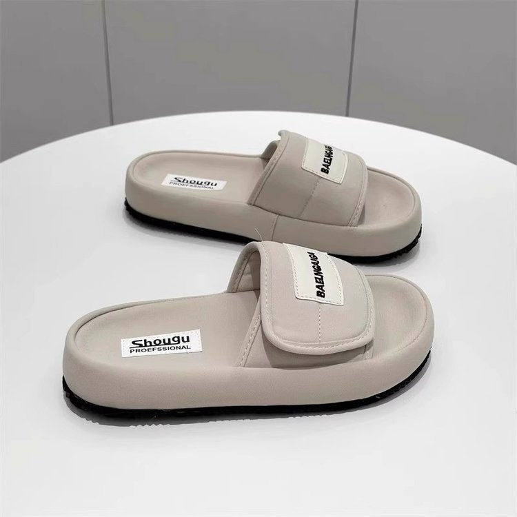 Low Heel Platform Sole(Less3cm)PU Rubber Slippers