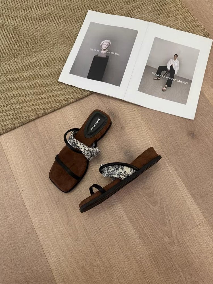PUT Wedge Rubber Slippers Mid Heel