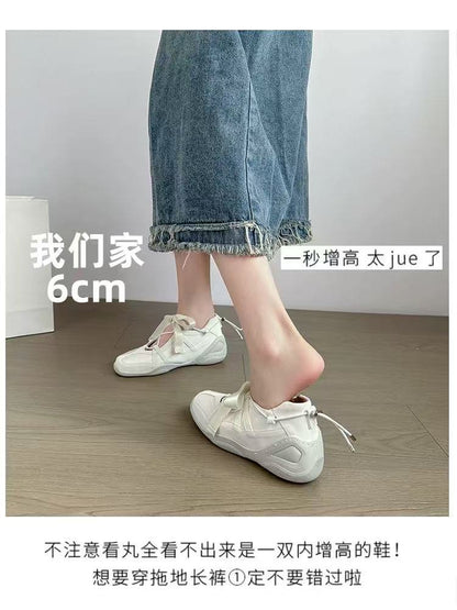 2025Summer rubber sneakers for women with lace-up low-top（Upper Height Less10cm)