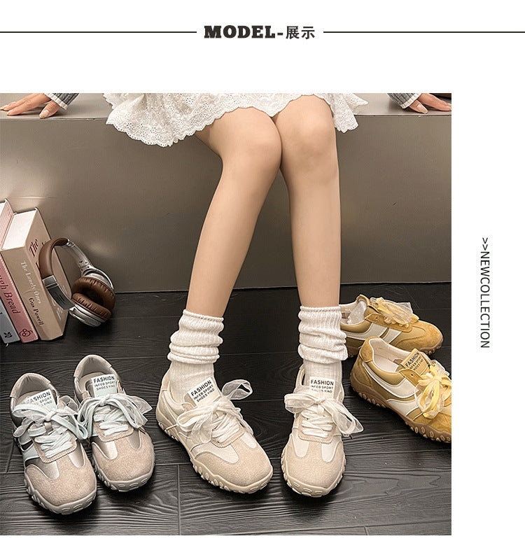 2025Spring New Non-Slip Color Block Sports Jogging Shoes for Women Comfortable Casual Breathable White Running Shoes