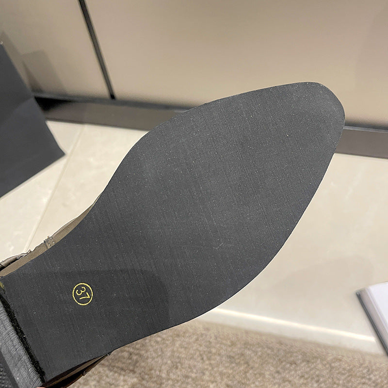 2025New Autumn Retro Pointed Toe Bootcut Boots Mid-Calf Boots for Women Hot Girl Boots Bootcut Boots Spring Autumn Winter Martin Boots