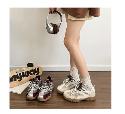 2025New Retro Jogging Shoes for Women, Casual Sports Shoes, Student Shoes, Color Block Single Shoes for Women