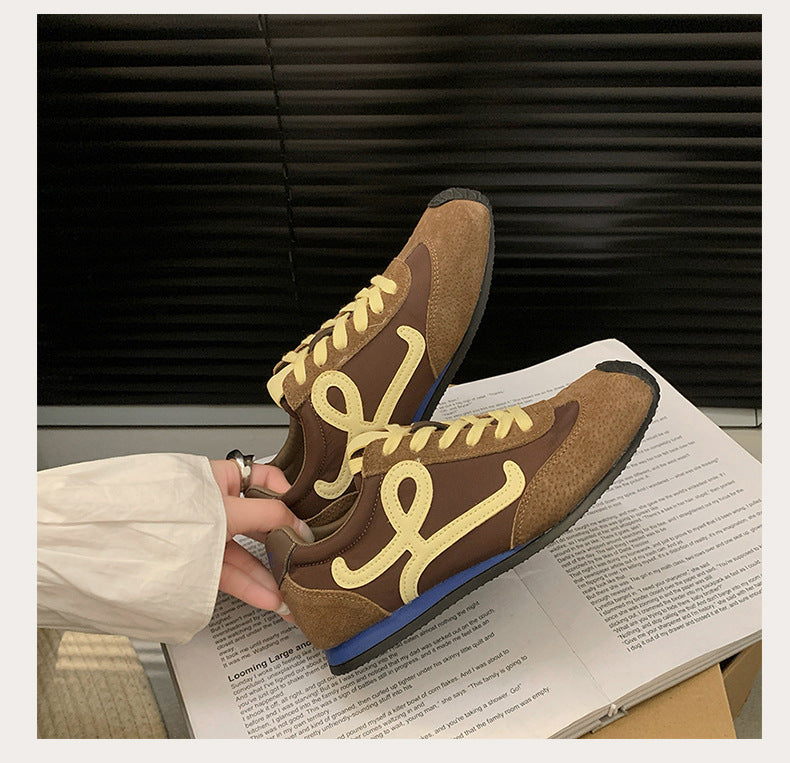 2025Spring Summer New Grape Mom Wang Yibo Same Style Asymmetric Large Toe Lace-up Casual Style Jogging Shoes