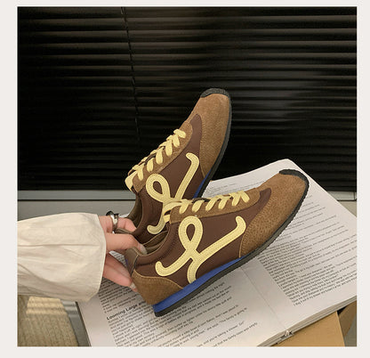 2025Spring Summer New Grape Mom Wang Yibo Same Style Asymmetric Large Toe Lace-up Casual Style Jogging Shoes