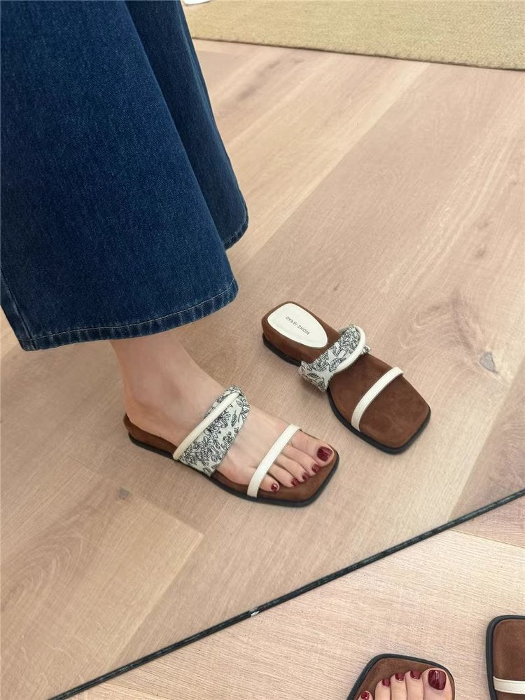 PUT Wedge Rubber Slippers Mid Heel