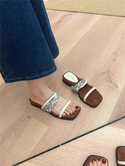 PUT Wedge Rubber Slippers Mid Heel