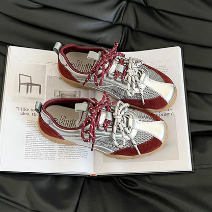 2025New Retro Jogging Shoes for Women, Casual Sports Shoes, Student Shoes, Color Block Single Shoes for Women