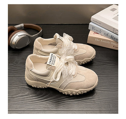 2025Spring New Non-Slip Color Block Sports Jogging Shoes for Women Comfortable Casual Breathable White Running Shoes