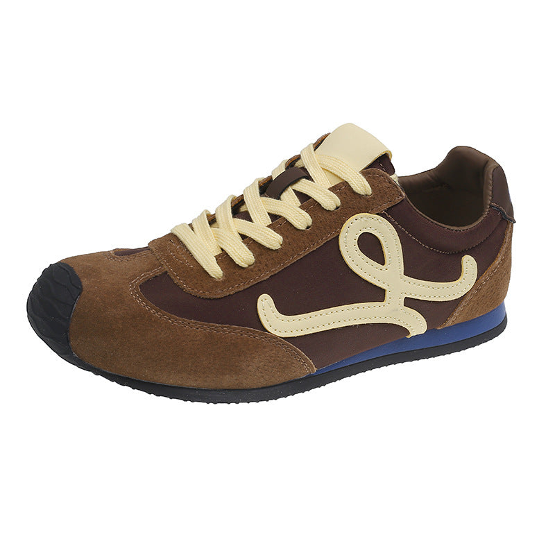 2025Spring Summer New Grape Mom Wang Yibo Same Style Asymmetric Large Toe Lace-up Casual Style Jogging Shoes