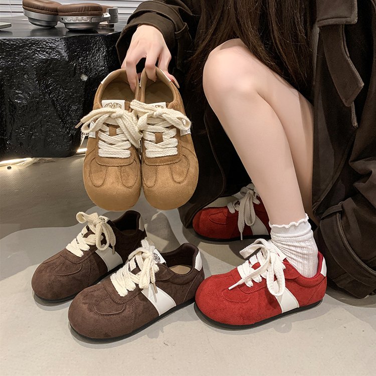 2025Autumn women's rubber sneakers with laces, low-top（Upper Height Less10cm)