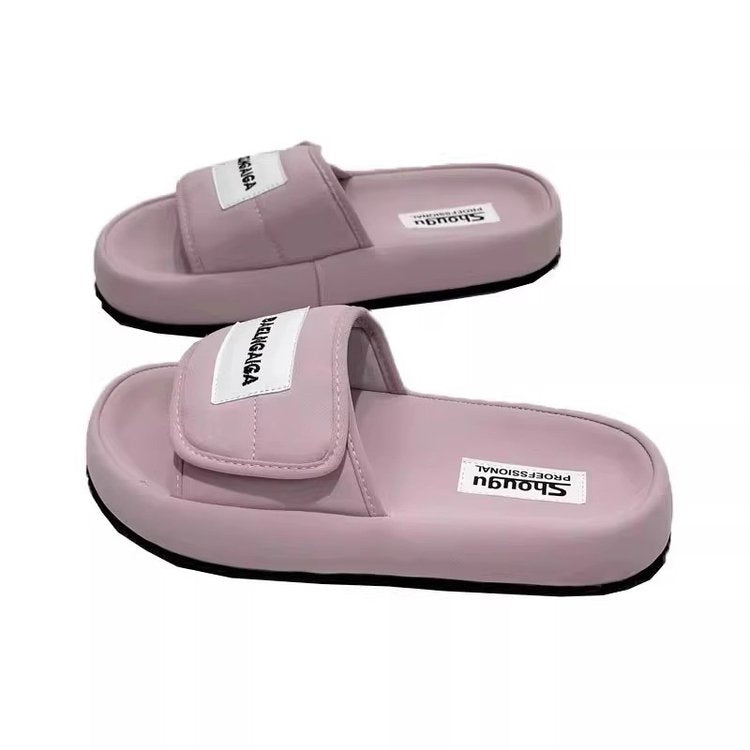 Low Heel Platform Sole(Less3cm)PU Rubber Slippers