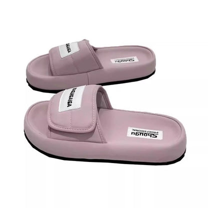 Low Heel Platform Sole(Less3cm)PU Rubber Slippers