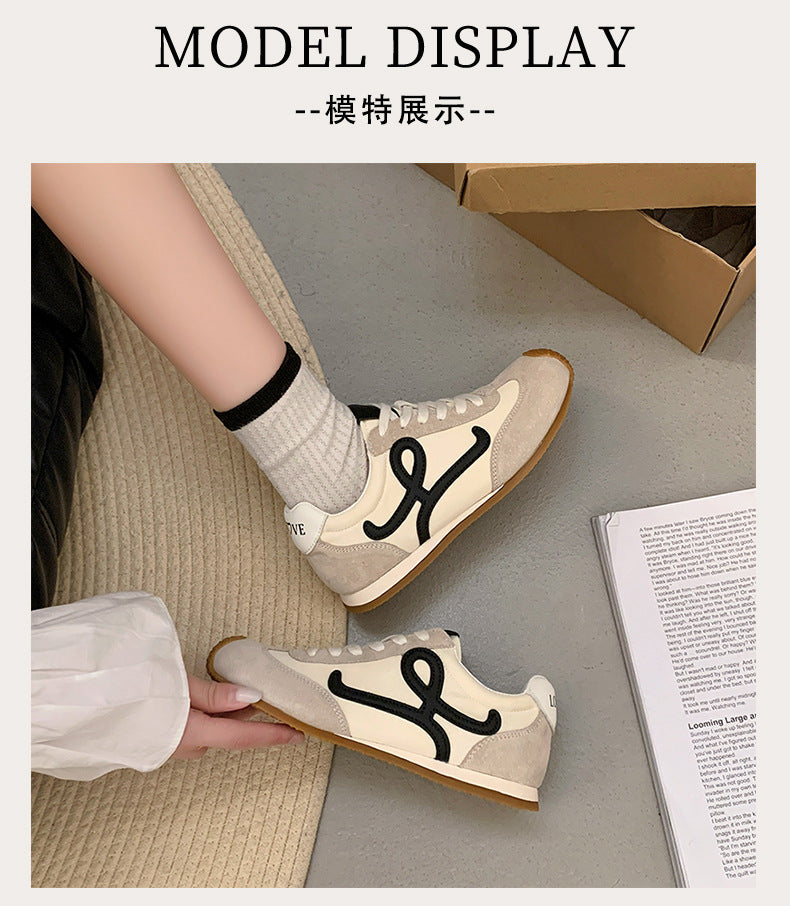2025Spring Summer New Grape Mom Wang Yibo Same Style Asymmetric Large Toe Lace-up Casual Style Jogging Shoes