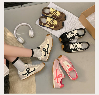 2025Spring Summer New Grape Mom Wang Yibo Same Style Asymmetric Large Toe Lace-up Casual Style Jogging Shoes