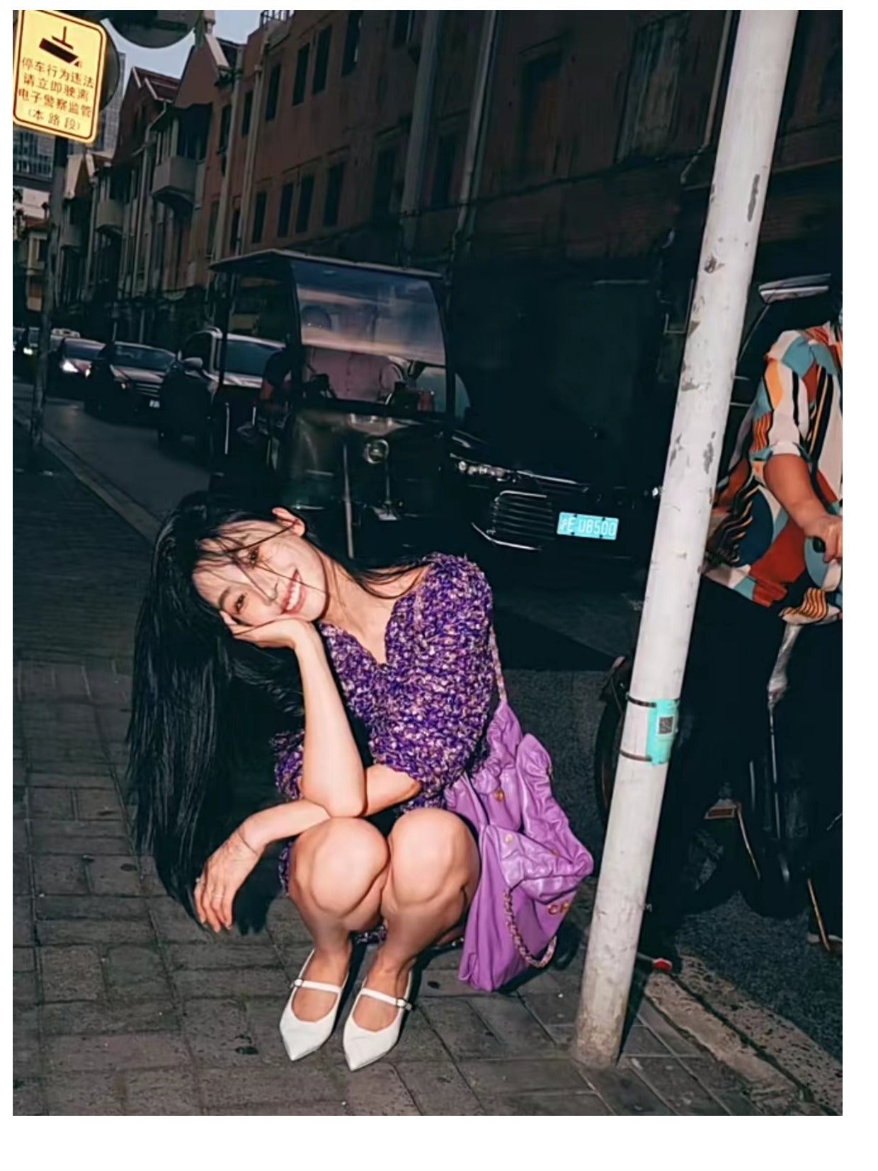 Yi Mengling Same Style2023Shoe Fairy Shoes to Match Dress Rich Lady Shoes Wedge White Single Shoes Pointed Toe Maggie Jane