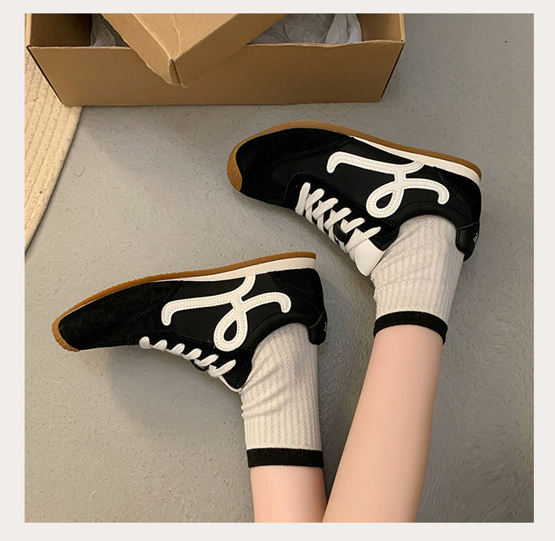 2025Spring Summer New Grape Mom Wang Yibo Same Style Asymmetric Large Toe Lace-up Casual Style Jogging Shoes