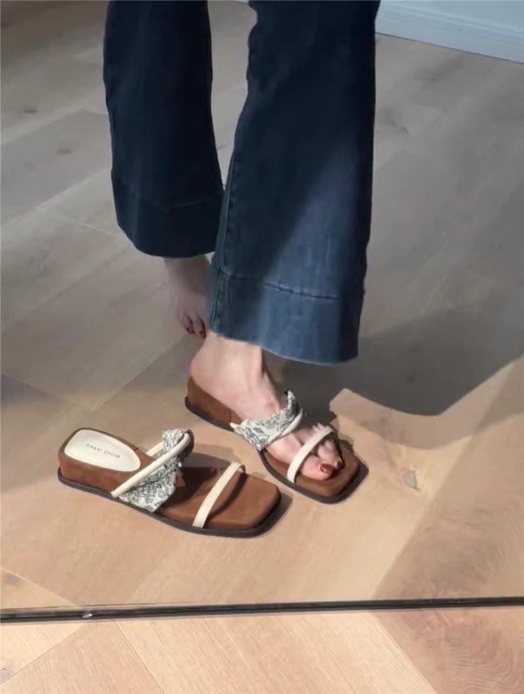 PUT Wedge Rubber Slippers Mid Heel